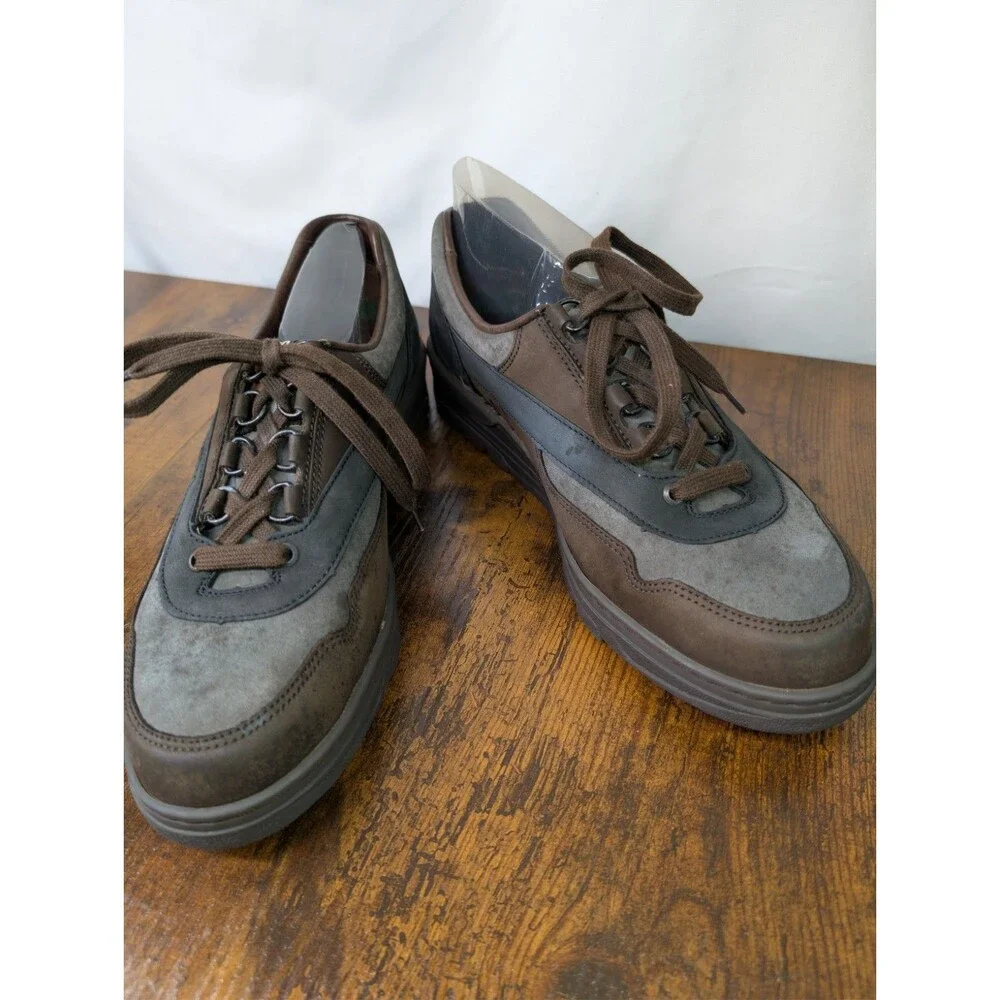 Mephisto Match Mens Sz. 7.5 Suede Comfort Gray/Brown Runoff Walking Casual Shoes